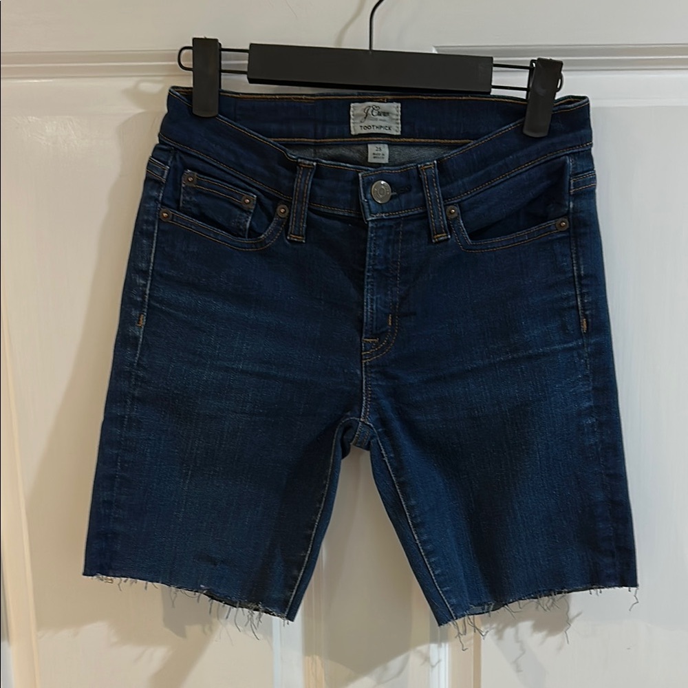 Jorts Trending 🔥🔥 J. Crew Dark Blue Denim Shorts Size 25 Like New